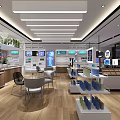 Modern Dental Specialty Store with Green Plant Wall Glass Doors Windows and Dental Displays