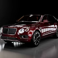 Bentley Red Luxury SUV With Shiny Surface And Display Platform Design