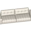 modern double sofa cream sofa 3d model