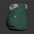 Brown And Green Outdoor Backpacks With White Rolled Parts Multiple Straps And Buckles