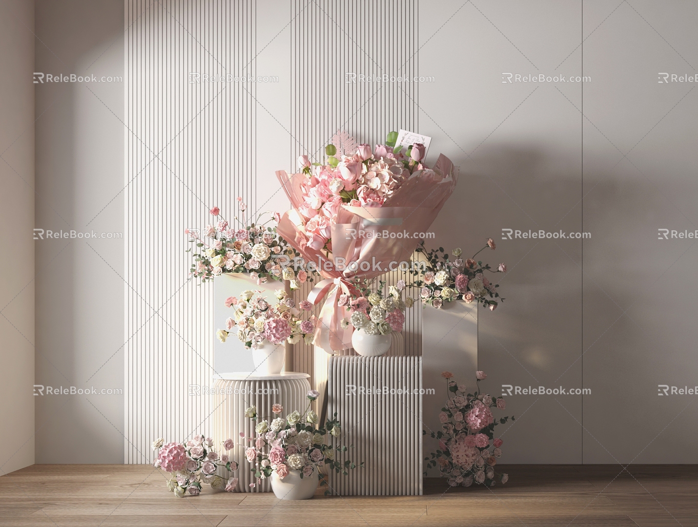 Modern floral floral combination 3d model