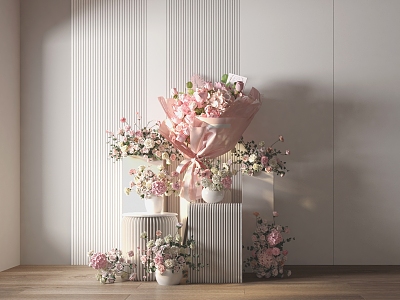 Modern floral combination 3d model