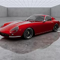 Vintage Red Sports Car With Sleek Design In Modern Indoor Space