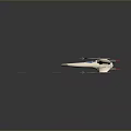 Starfighter Model With Multiple Wings And Green Trails On Dark Background 3d model