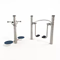 Outdoor Sports Equipment With Metal Poles Blue Pedals And Handles For Fitness Training