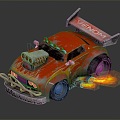 Homemade Armed Car Homemade Racing Flame Racing Spray Train 3d model