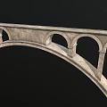 Stone Arch Bridge Structure With Multiple Arched Openings And Stone Construction 3d model