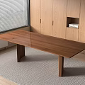 Talenti modern solid wood dining table rectangular wood 3d model