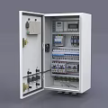 Industrial Electrical Control Cabinet Open Door Design With Circuit Breakers Meters And Wiring Components
