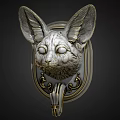 Elegant Carved Fox Head Wall Mounted Decorative Plate Decoration With Ornate Frame