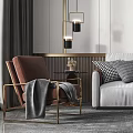 Elegant Modern Sofa Coffee Table Set With Grey Fabric Upholstery White Table Plush Cushions And Wall Art