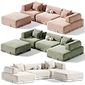 Modern corner multiplayer sofa collection 3d model