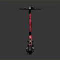 Red And Black Modern Electric Scooter With Adjustable Handlebar And Sturdy Wheels