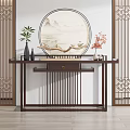 New Chinese Style Entrance Cabinet End View Desk 3d model