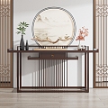 New Chinese Style Entrance Cabinet End View Desk 3d model