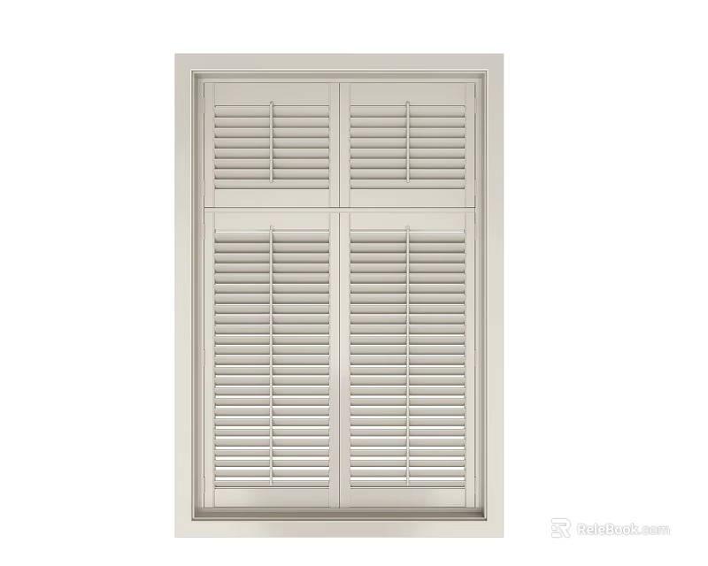 Modern White Double Door Wardrobe With Shutter Design For Interior Storage Solution 3d model