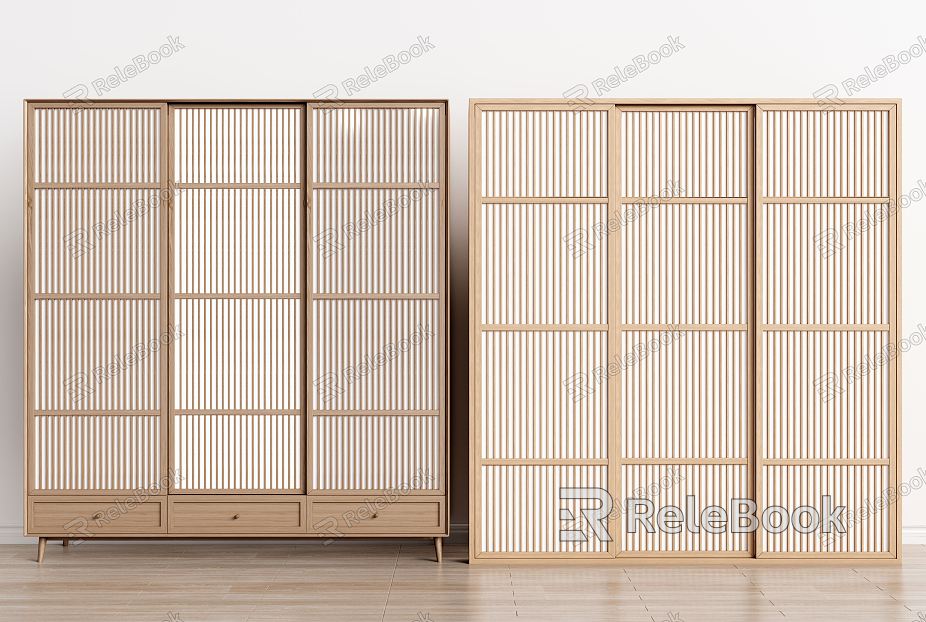 Japanese-style wardrobe wardrobe solid wood wardrobe model