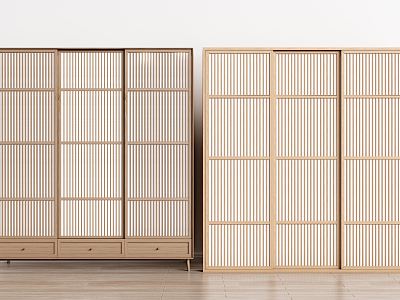 Japanese-style wardrobe solid wood wardrobe model