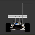 Detailed Model Racing Car Chassis with Suspension System Wheels Rear Spoiler and Mechanical Components