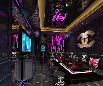 Modern KTV Chanel Theme Box 3d model