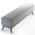 Modern Upholstered Sofa Bench With Checkered Pattern And Black Legs In Multiple Colors 3d model