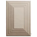 Soft Plush Square Rug With Beige Color And Layered Geometric Border Design