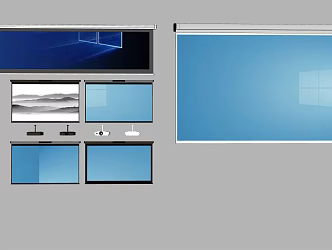 Modern projection curtain 3d model