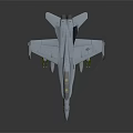 Detailed Gray Military Fighter Jet Model With Cockpit And Underwing Missiles
