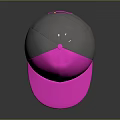 Stylish Neon Pink Baseball Cap With Mesh Back And Smooth Front Design 3d model