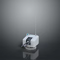 White Compact Automatic Weapon System With Antenna And Rotating Base 3d model