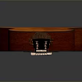 Classical Wooden Guitar With Brown Finish And Reflection On Gray Gradient Background