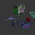 Detailed 3D Model of Heavy Duty Trailer Chassis With Mechanical Components