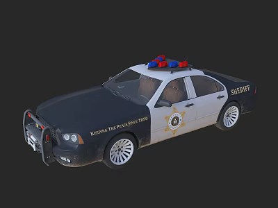 Royalton Police Patrol Vehicle With Red Blue Emergency Lights And Badge 3d model