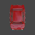 Vintage Red Classic Car With Number 8 On Side Round Headlights And Chrome Accents