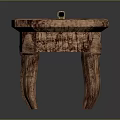 Hexagon Top Wooden Side Table With Natural Texture And Four Legs