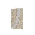 Unique Decorative Mirror With Irregular Shape On Textured Stone Wall Reflecting Modern Furniture
