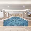 Simple European-style indoor swimming pool 3d model