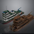 Modern And Rusty Old Water Vehicles 3D Models With Detailed Structures