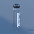 Transparent Glass Food Storage Bottle with Black Lid Filled with Almonds and Label