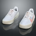 White Casual Sneakers With Colorful Logo And Beige Sole Lace Up Design