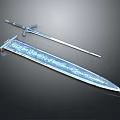 Decorative Metallic Weapon Set With Engraved Sword And Sharp Dagger