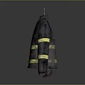 Firefighter Jackets Daily Supplies Showing New And Worn Versions With Yellow Stripes Red Emblems Hanging