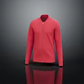 Sleek Red Long Sleeve Jacket Featuring Zipper Design And Modern Look