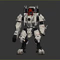 White And Red Sci Fi Mech Robot Gaming Movie Character With Mechanical Armor