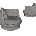 Elegant Modern Gray Single Sofa With Curved Design And Comfortable Cushion 3d model