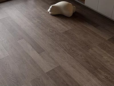 Dark Wooden Flooring With Natural Grain In Modern Interior Space 3d model