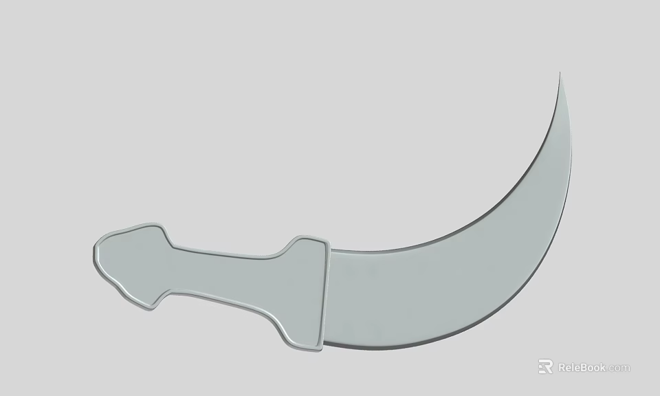 Curved Blade Weapon With Ergonomic Handle And Sharp Edge Design 3d model 