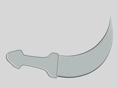Curved Blade Weapon With Ergonomic Handle And Sharp Edge Design 3d model