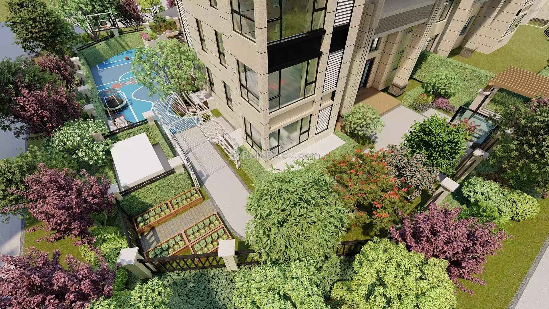 Courtyard Garden SU Model 3d model