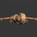 Ancient Egyptian Male In Robes With Gold Necklace Belt Sandals Arms Outstretched On Gray Background